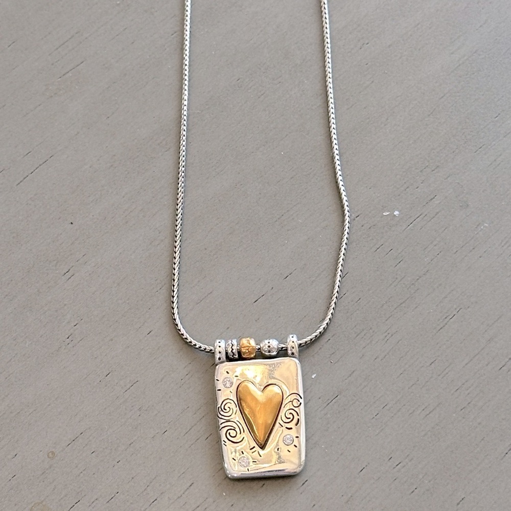 Brighton Heart necklace - silver & gold